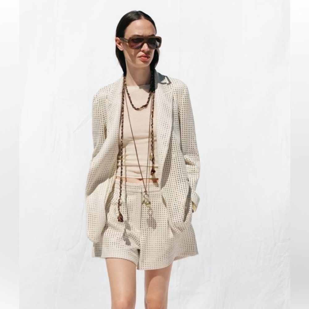 NWT Zara faux suede cut out shorts
